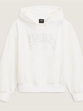 Vans  White Crewneck Hoodie with Embellished Logo